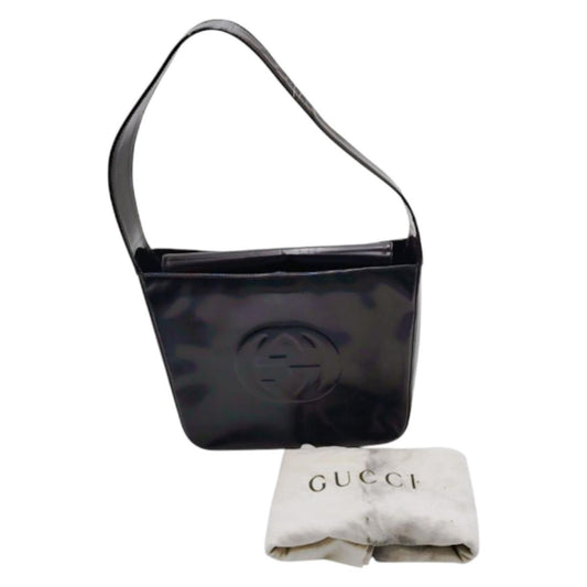 グッチ GUCCI ハンドバッグ
 ハンドバック ワンショルダー インターロッキングG エナメル ブラック 【SS】
 【中古】