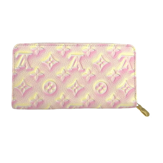 Louis Vuitton LOUIS VUITTON Long Wallet 
 Round zipper Monogram Emplant Zippy Wallet Monogram Emplant M81299 Pink LV 
 【second hand】