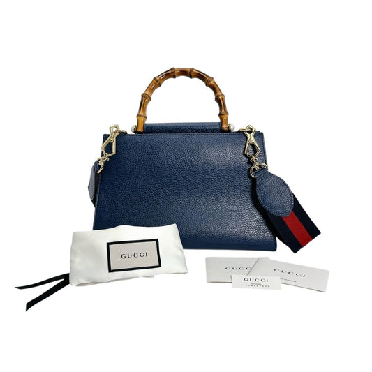 グッチ GUCCI ハンドバッグ
 バンブー レザー 2way レザー 470271 ブルー 【SS】
 【中古】