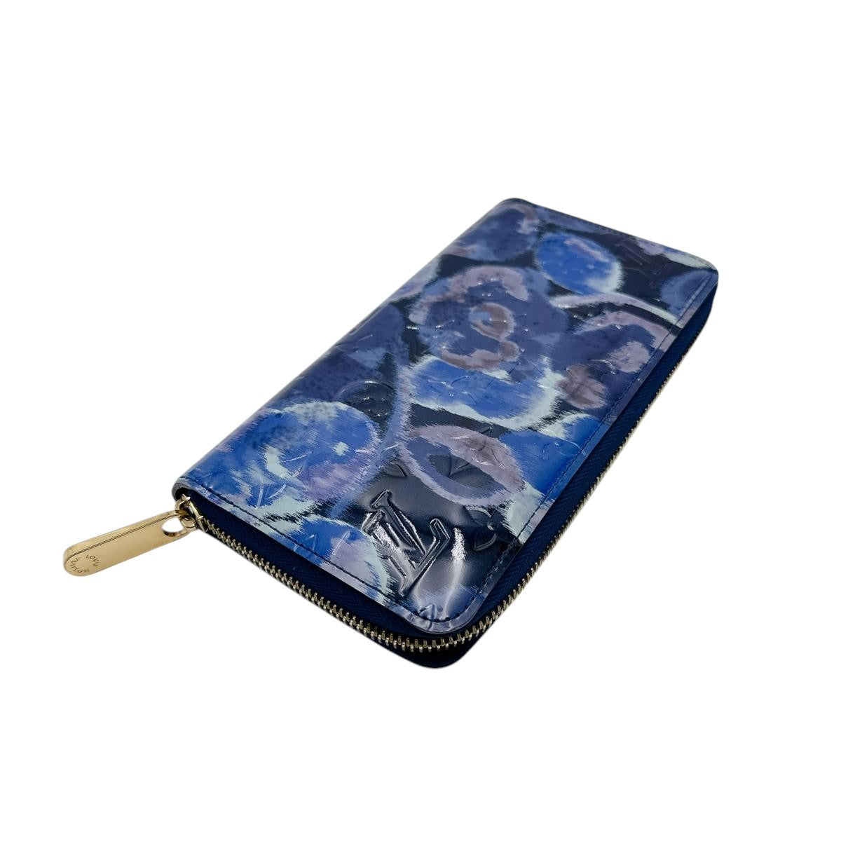 ルイヴィトン LOUIS VUITTON 長財布
 長財布 モノグラムヴェルニ イカットフラワー モノグラムヴェルニ M90018 ブルー LV
 【SS】
 【中古】