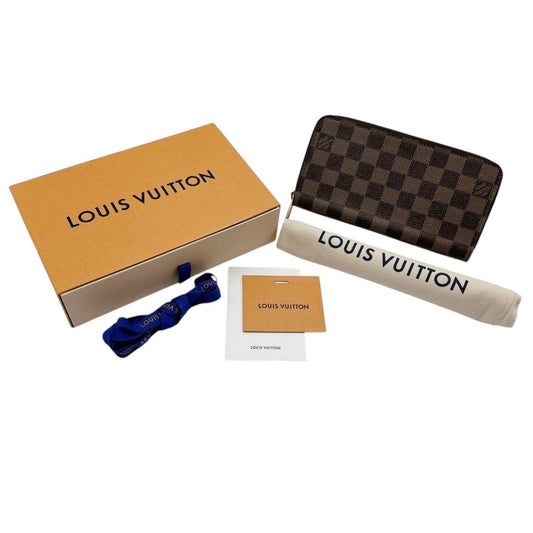ルイヴィトン LOUIS VUITTON 長財布
 ラウンド長財布 ダミエ ジッピーウォレット ダミエキャンバス N60046 ブラウン LV
 【中古】