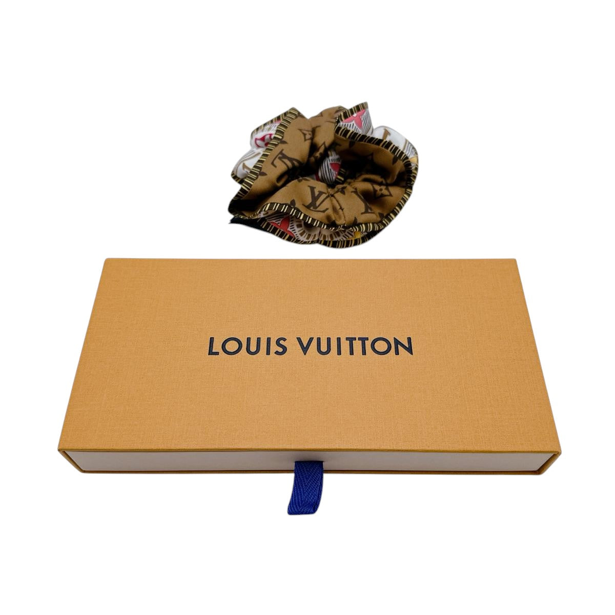 ルイヴィトン LOUIS VUITTON その他小物
 シュシュ モノグラム タイルズ シルク M78265 ブラウン LV
 【SS】
 【中古】