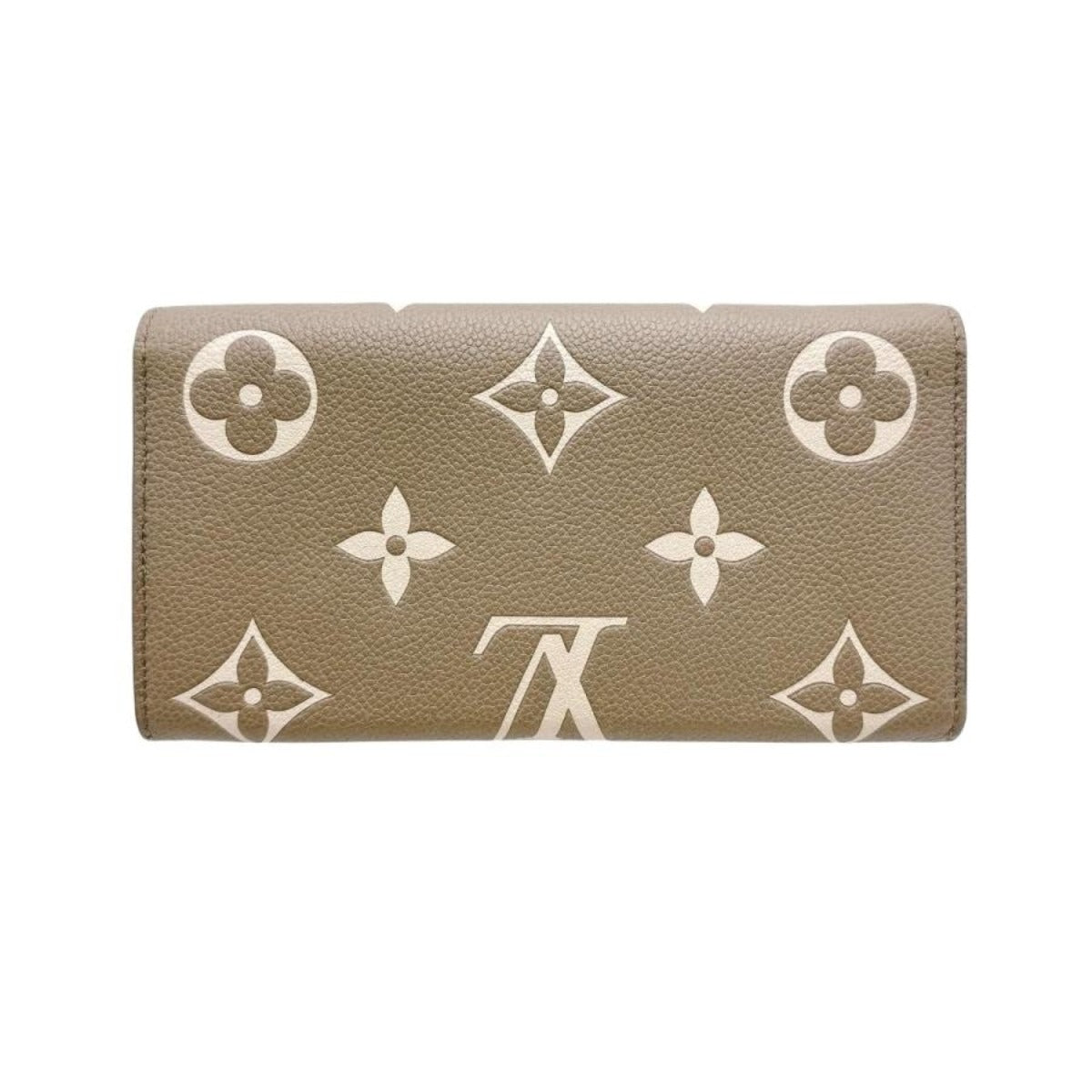 ルイヴィトン LOUIS VUITTON 長財布
 フラップ式長財布 モノグラムアンプラント ポルトフォイユ・サラ モノグラムアンプラント M81049 ベージュ LV
 【SS】
 【中古】