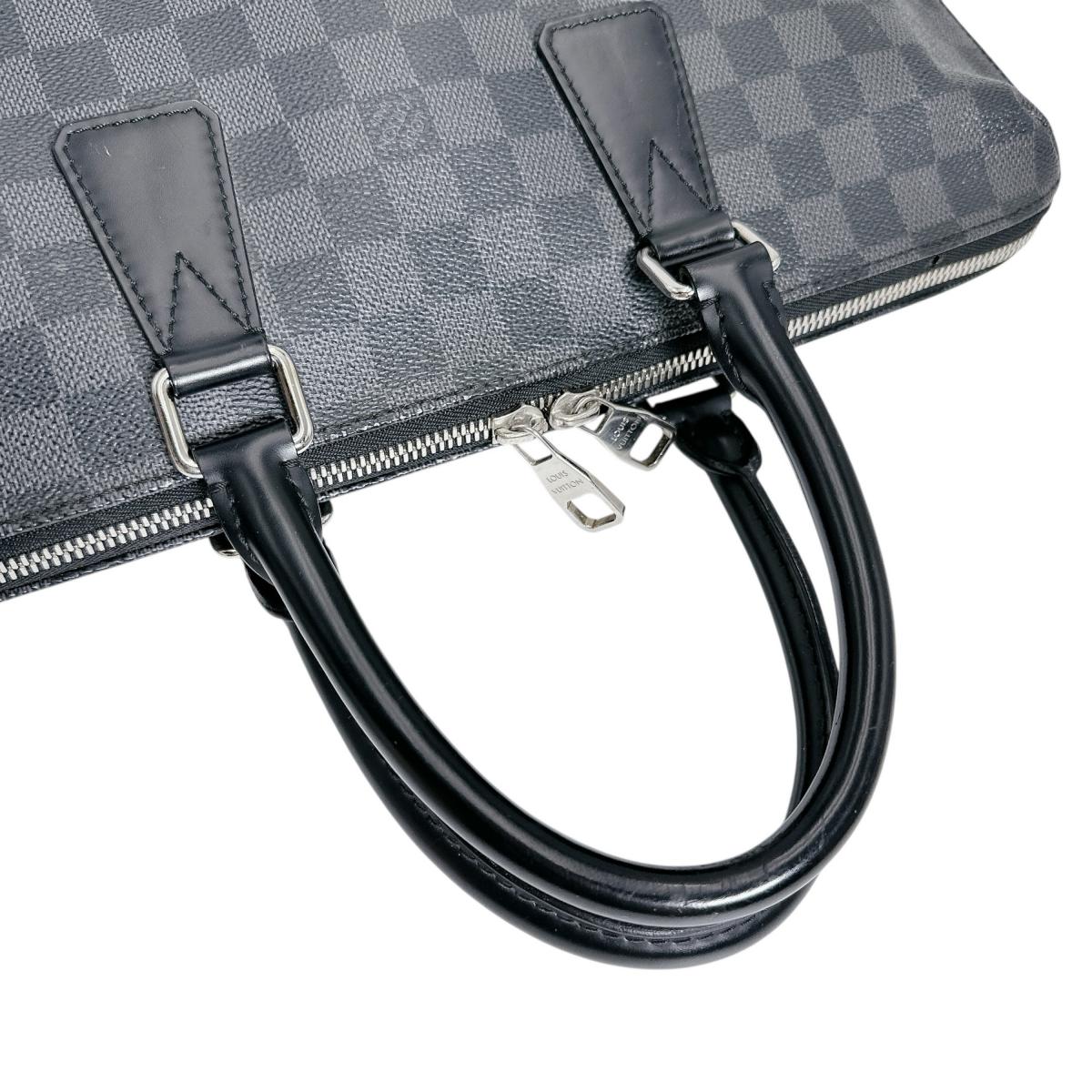 ルイヴィトン LOUIS VUITTON ビジネスバッグ
 ブリーフケース ダミエグラフィット ポルトドキュマンジュール ダミエグラフィットキャンバス N48224 ブラック LV
 【SS】
 【中古】