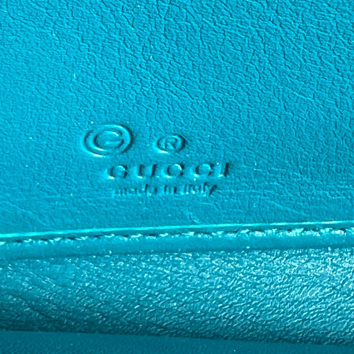 グッチ GUCCI 長財布
 ラウンドファスナー長財布 マイクロシマ GG柄 レザー 449391 ブルー 【SS】
 【中古】