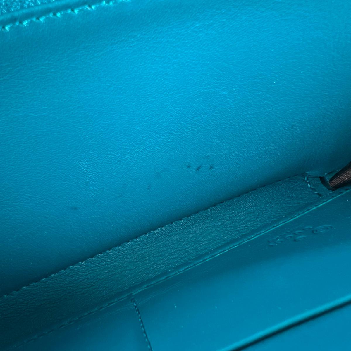 グッチ GUCCI 長財布
 ラウンドファスナー長財布 マイクロシマ GG柄 レザー 449391 ブルー 【SS】
 【中古】