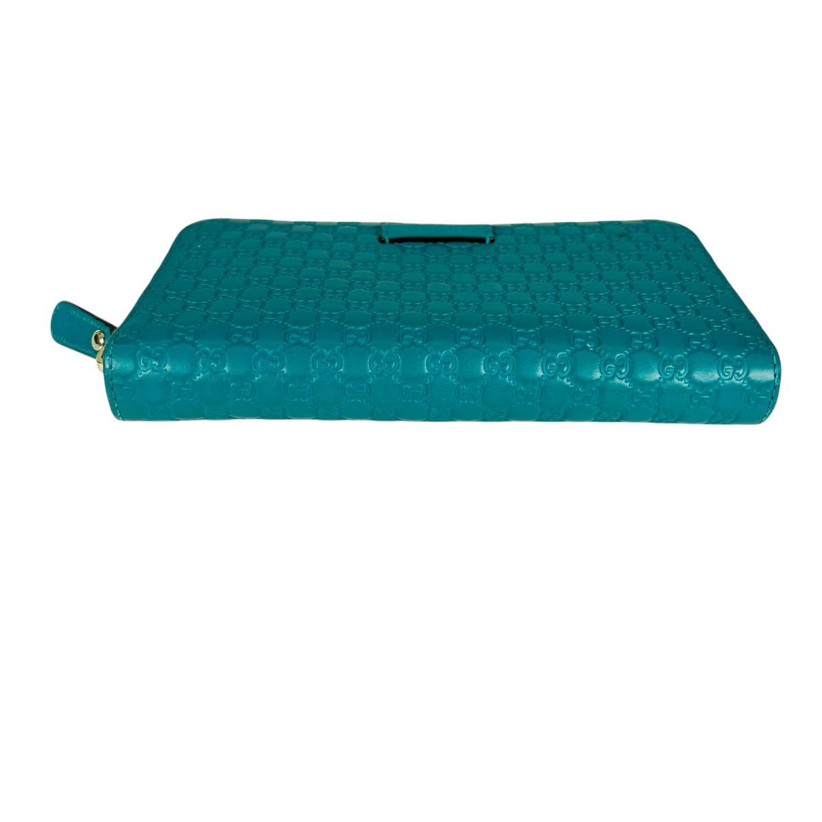 グッチ GUCCI 長財布
 ラウンドファスナー長財布 マイクロシマ GG柄 レザー 449391 ブルー 【SS】
 【中古】