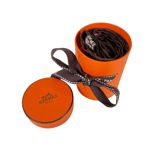 エルメス HERMES スカーフ
 リボンスカーフ 羽根 ツイリー シルク オレンジ 【SS】
 【中古】