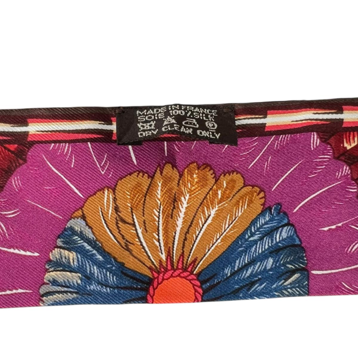 エルメス HERMES スカーフ
 リボンスカーフ 羽根 ツイリー シルク オレンジ 【SS】
 【中古】