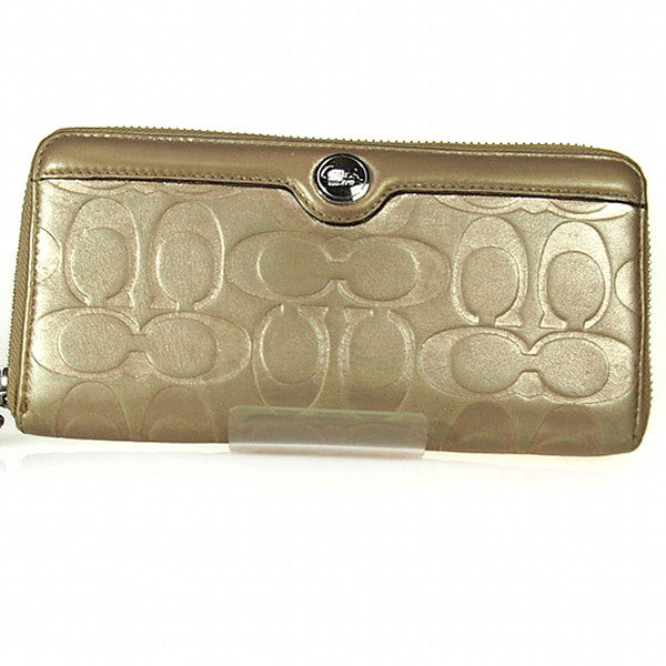 コーチ COACH 長財布
 COACH ラウンドファスナー コーチ ゴールド 【SS】
 【中古】
