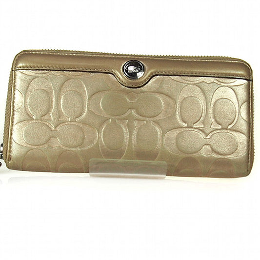 コーチ COACH 長財布
 COACH ラウンドファスナー コーチ ゴールド 【SS】
 【中古】