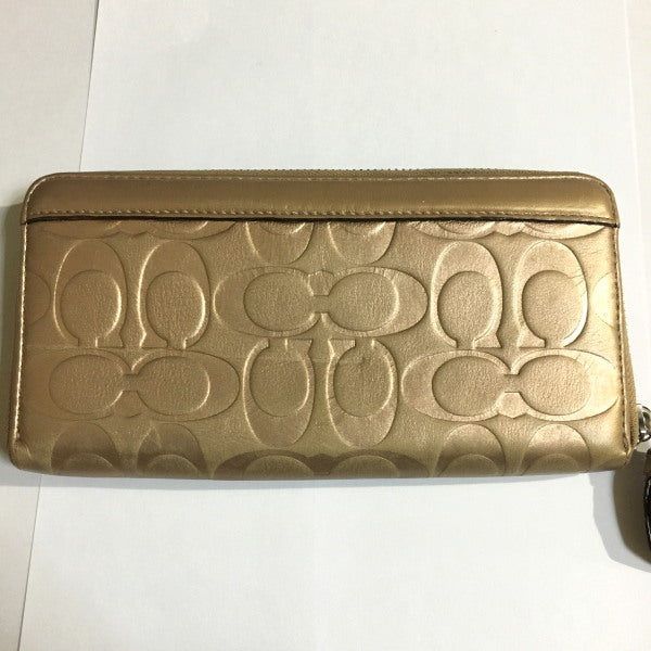 コーチ COACH 長財布
 COACH ラウンドファスナー コーチ ゴールド 【SS】
 【中古】