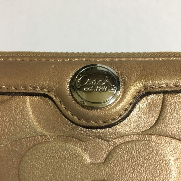 コーチ COACH 長財布
 COACH ラウンドファスナー コーチ ゴールド 【SS】
 【中古】