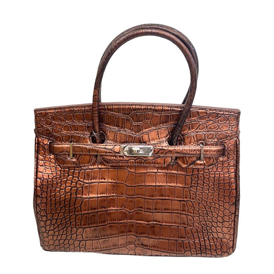 Crocodile handbag
 Handbag Metallic Crocodile YB-2103 Brown [SS]
 【second hand】 