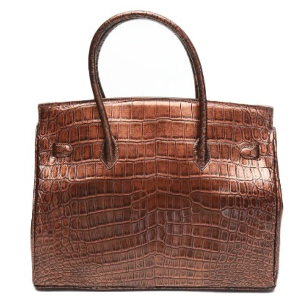 Crocodile handbag
 Handbag Metallic Crocodile YB-2103 Brown [SS]
 【second hand】 