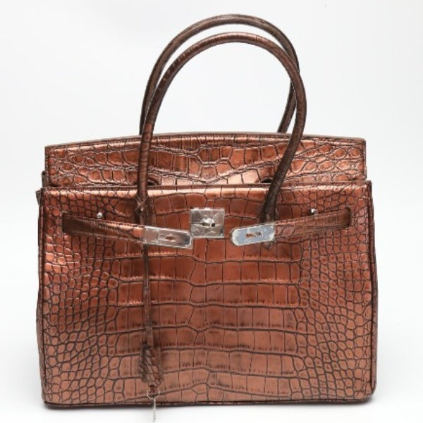 Crocodile handbag
 Handbag Metallic Crocodile YB-2103 Brown [SS]
 【second hand】 