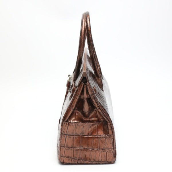 Crocodile handbag
 Handbag Metallic Crocodile YB-2103 Brown [SS]
 【second hand】 