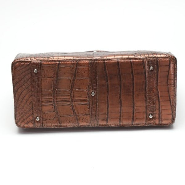 Crocodile handbag
 Handbag Metallic Crocodile YB-2103 Brown [SS]
 【second hand】 