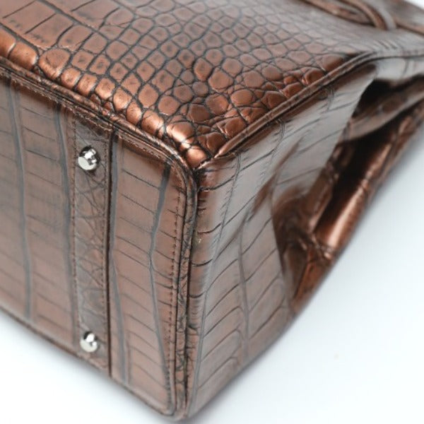 Crocodile handbag
 Handbag Metallic Crocodile YB-2103 Brown [SS]
 【second hand】 