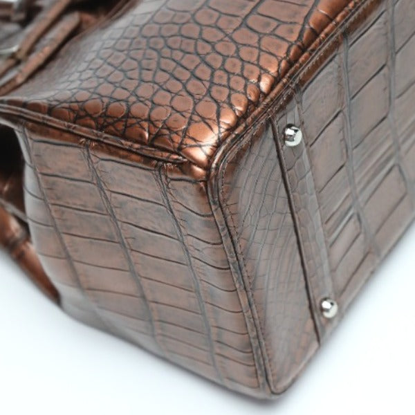 Crocodile handbag
 Handbag Metallic Crocodile YB-2103 Brown [SS]
 【second hand】 