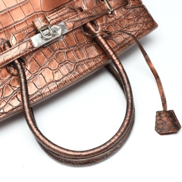 Crocodile handbag
 Handbag Metallic Crocodile YB-2103 Brown [SS]
 【second hand】 