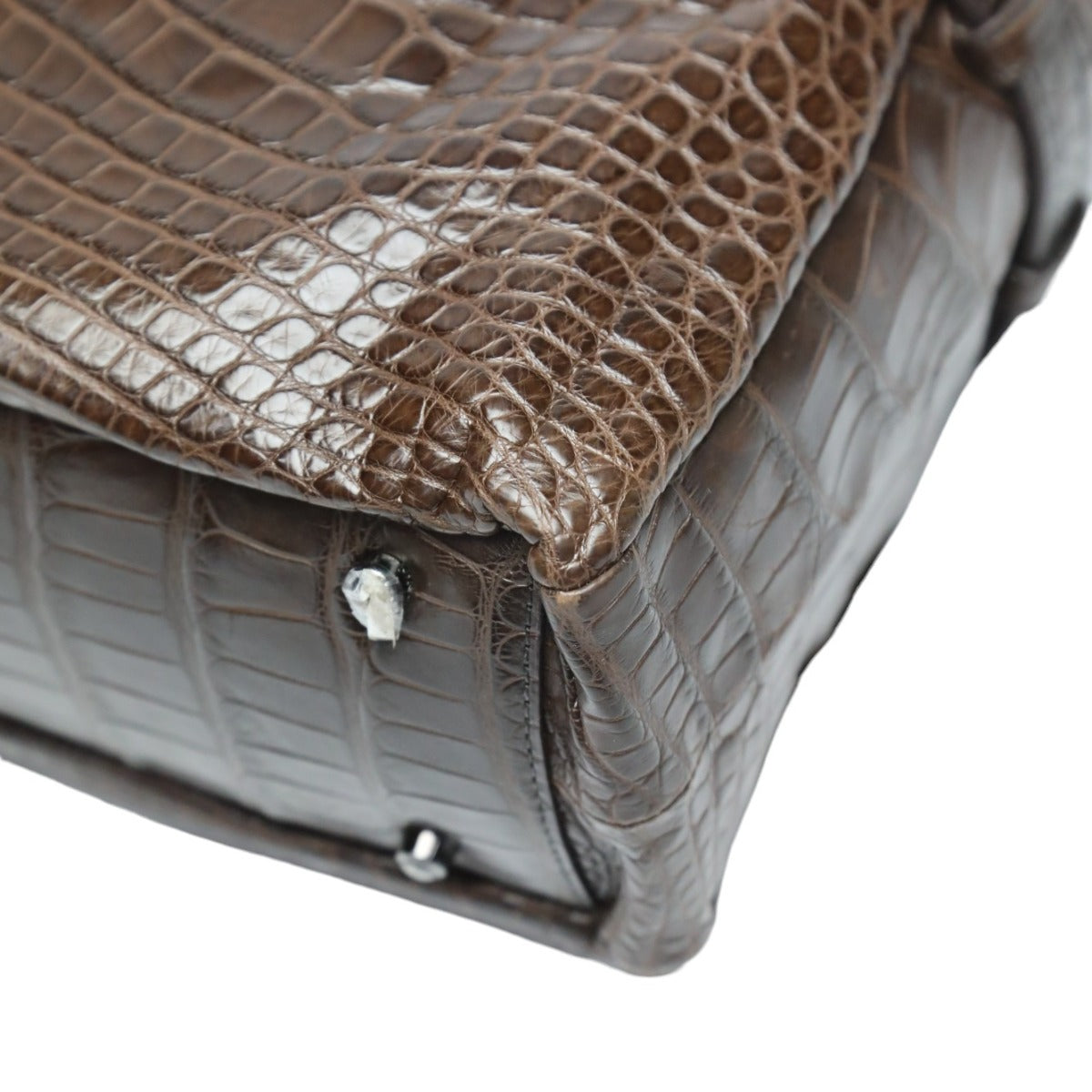 Crocodile CROCODILE Tote Bag
 Handbag, defective, matte crocodile, JNH-2880, brown [SS]
 【second hand】 