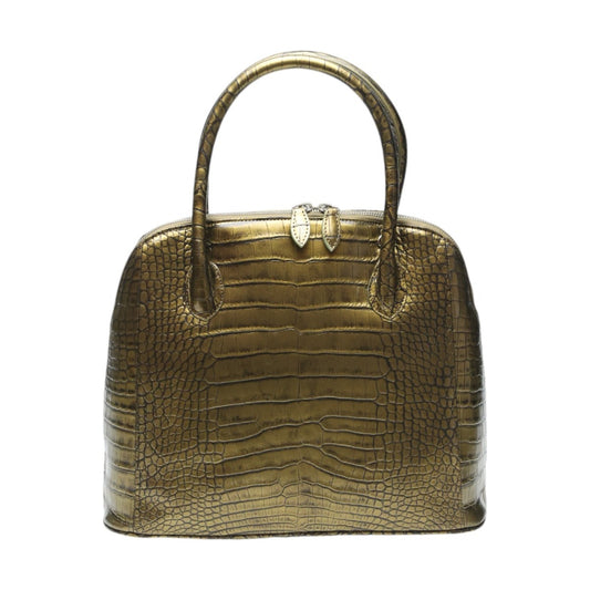 クロコダイル CROCODILE ハンドバッグ
 2WAYバッグ メタリック 訳あり クロコダイル 3994 オリーブメタリック 【SS】