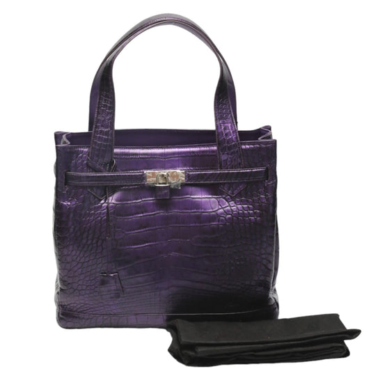 tote bag
 Metallic Crocodile Defective Crocodile 3983 Purple [SS]
 【second hand】 