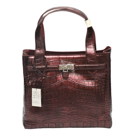 Crocodile CROCODILE Tote Bag
 Metallic, defective, with padlock, crocodile, 3983, wine, [SS]
 【second hand】 