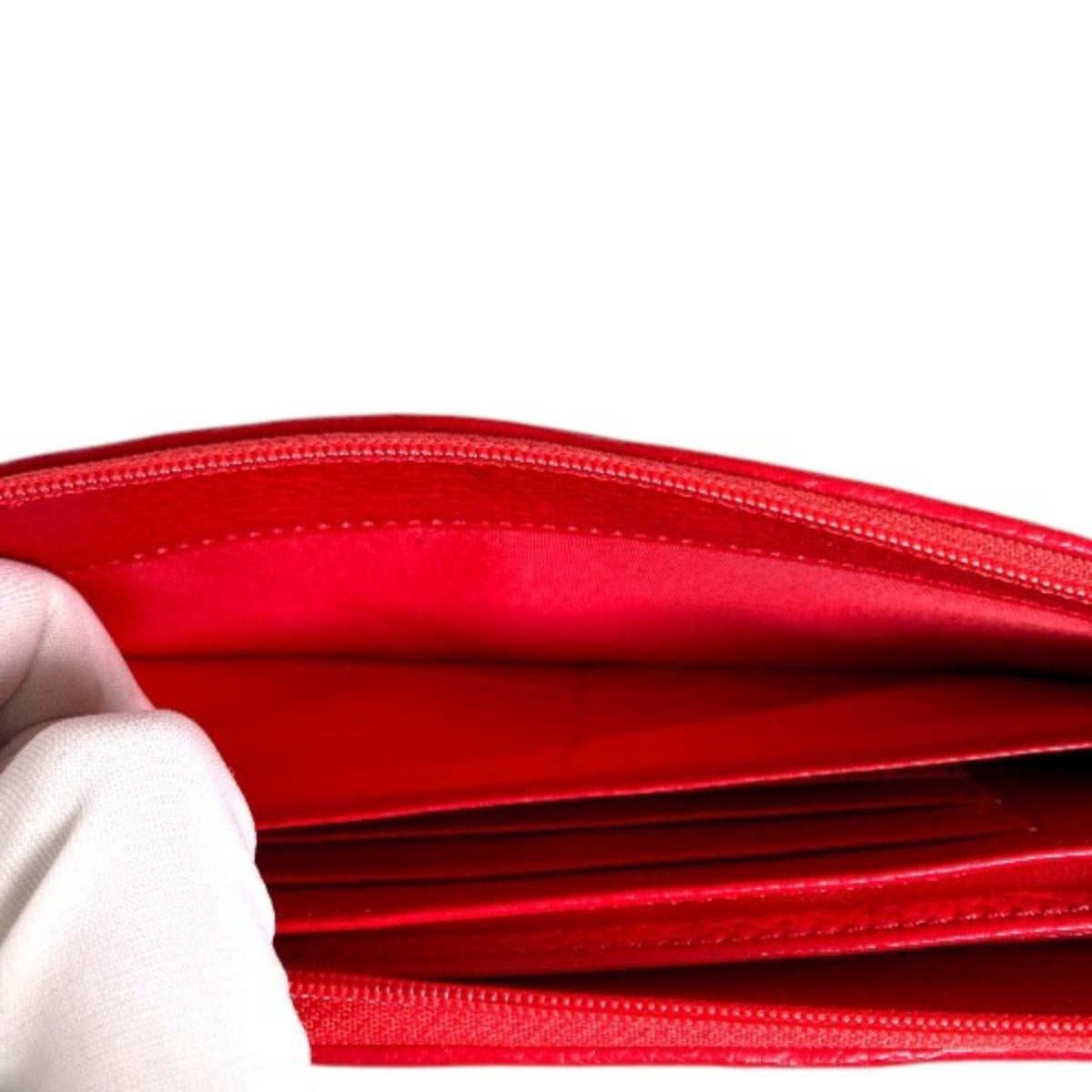 Ostrich long wallet
 L-shaped zipper long wallet patchwork lightweight Grimson Ostrich 2026 multicolor x red [SS] 