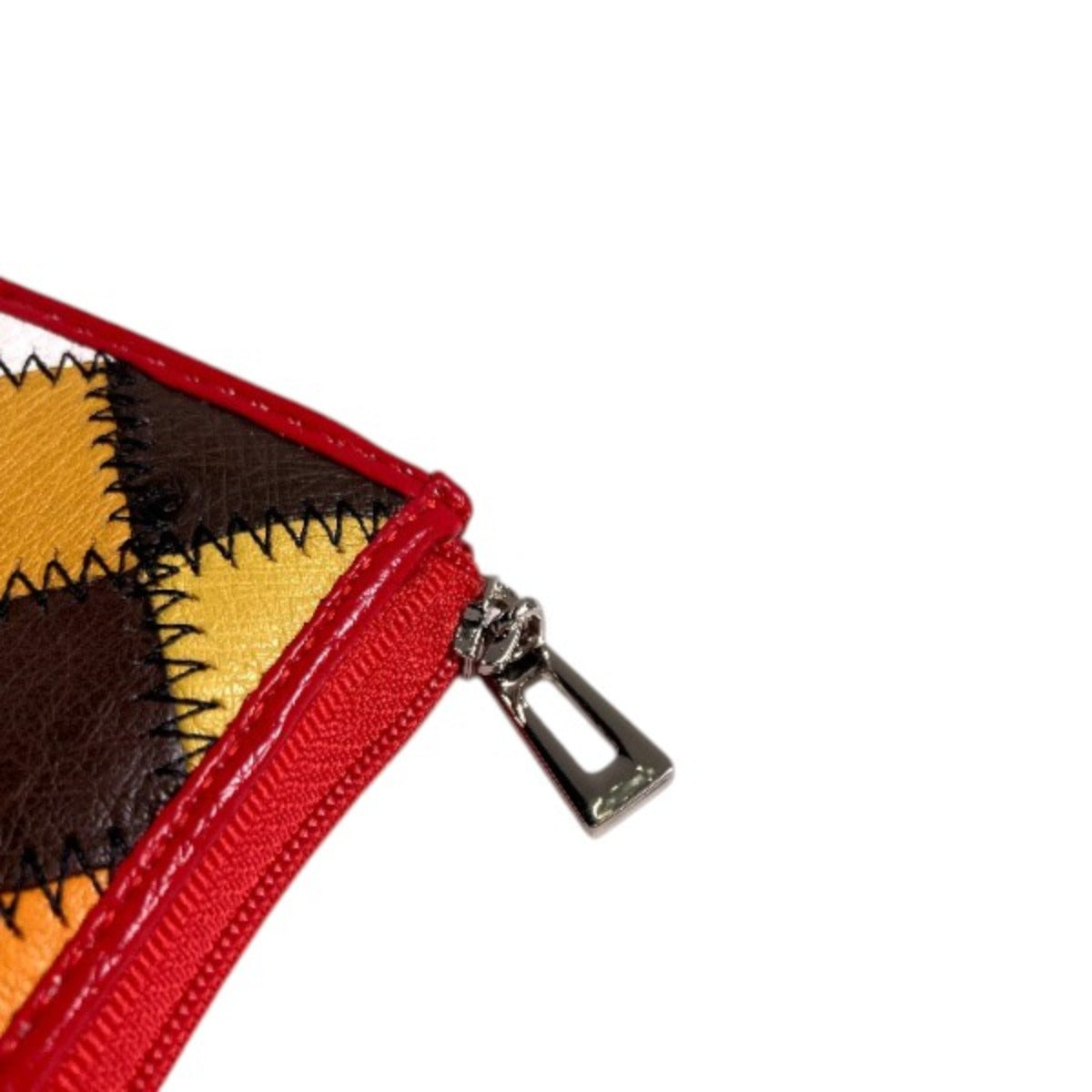 Ostrich long wallet
 L-shaped zipper long wallet patchwork lightweight Grimson Ostrich 2026 multicolor x red [SS] 