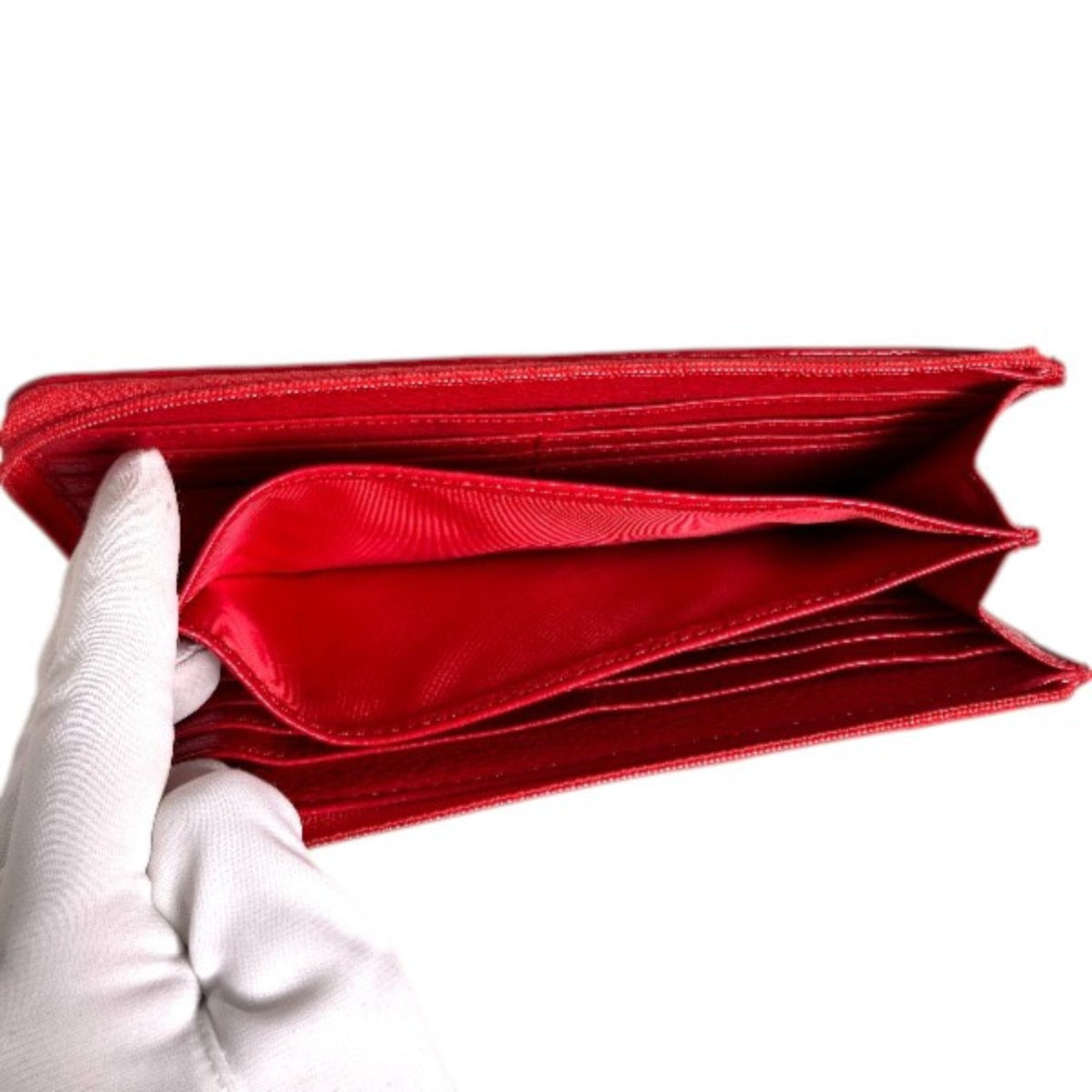 Ostrich long wallet
 L-shaped zipper long wallet patchwork lightweight Grimson Ostrich 2026 multicolor x red [SS] 