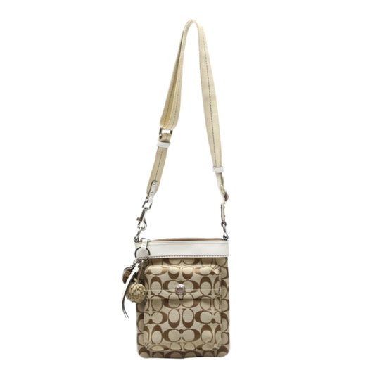 コーチ COACH ショルダーバッグ
 斜めかけ シグネチャー スイングバッグ キャンバス 7082 カーキ×ホワイト 【SS】
 【中古】