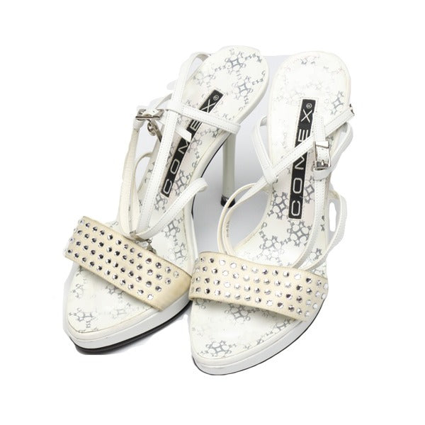 Sandals
 Stiletto heel with ankle strap, medium, white [SS]
 【second hand】 