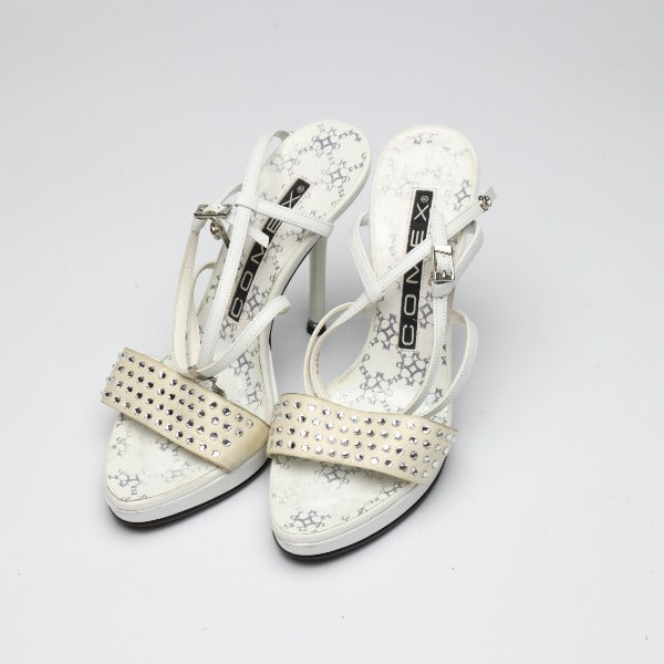 Sandals
 Stiletto heel with ankle strap, medium, white [SS]
 【second hand】 