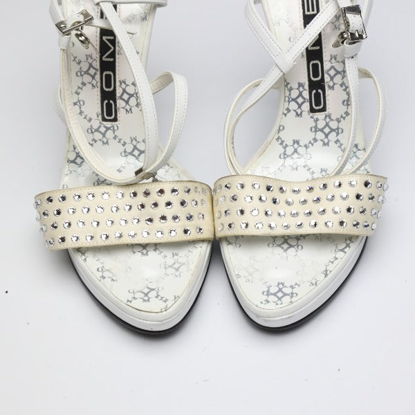 Sandals
 Stiletto heel with ankle strap, medium, white [SS]
 【second hand】 