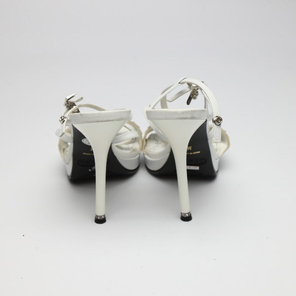 Sandals
 Stiletto heel with ankle strap, medium, white [SS]
 【second hand】 