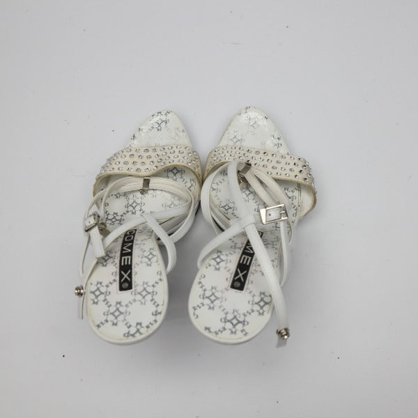 Sandals
 Stiletto heel with ankle strap, medium, white [SS]
 【second hand】 