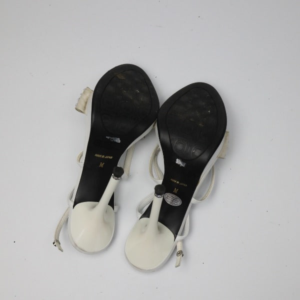 Sandals
 Stiletto heel with ankle strap, medium, white [SS]
 【second hand】 