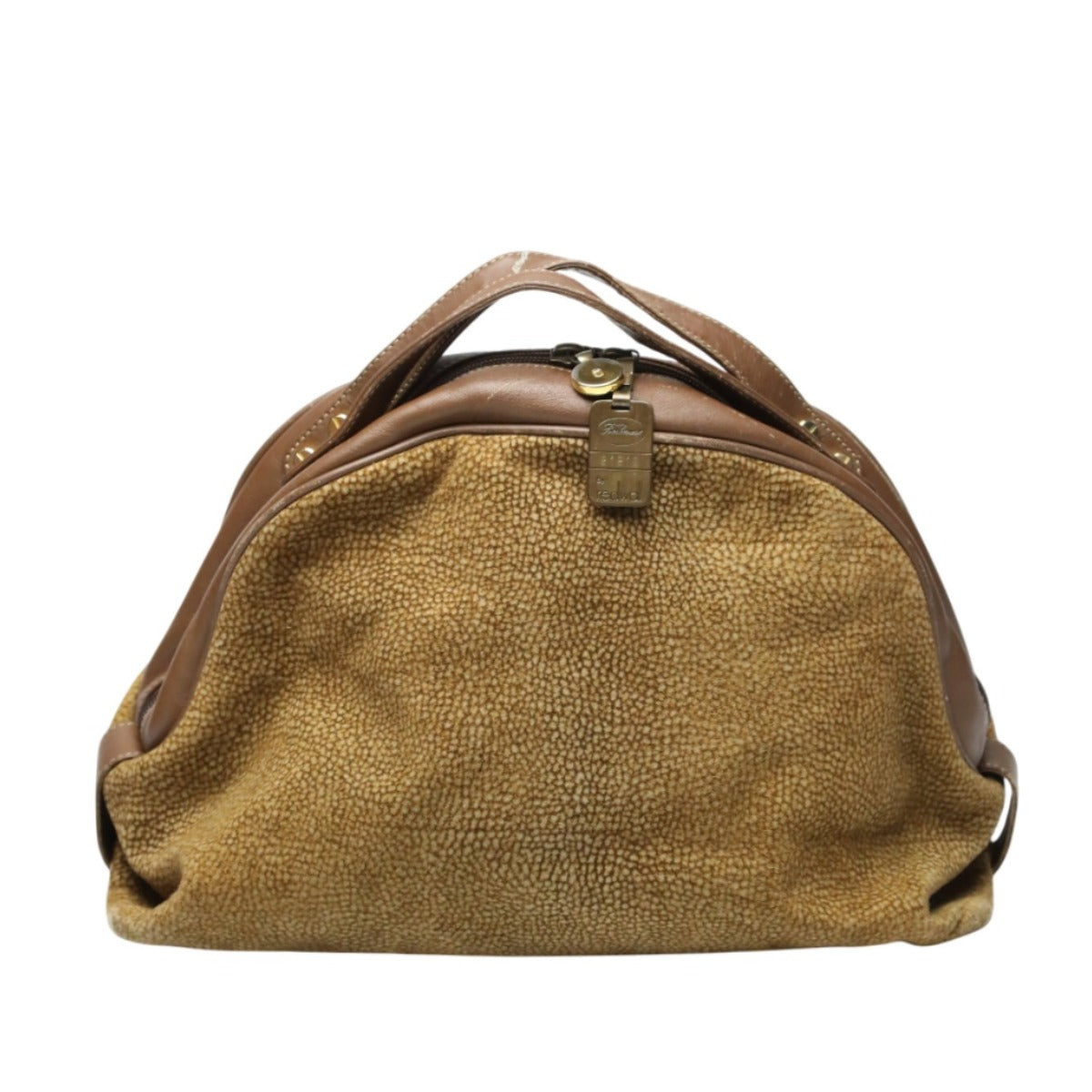 ボルボネーゼ BORBONESE ハンドバッグ
 ドーム型 うずら柄 軽量 【SS】
 【中古】