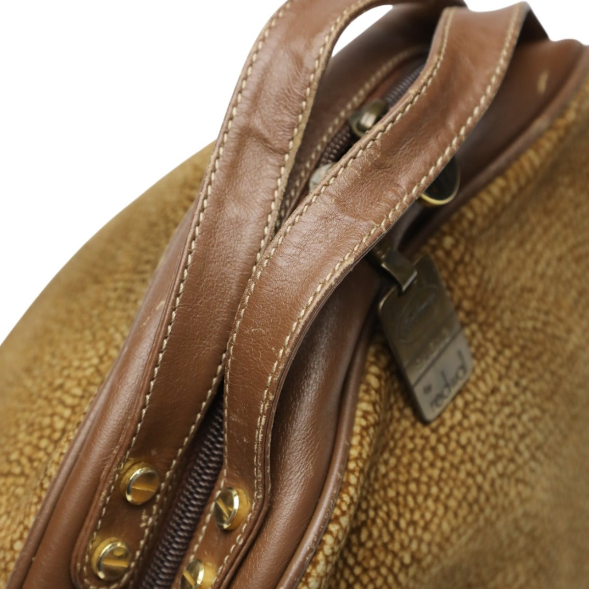 ボルボネーゼ BORBONESE ハンドバッグ
 ドーム型 うずら柄 軽量 【SS】
 【中古】