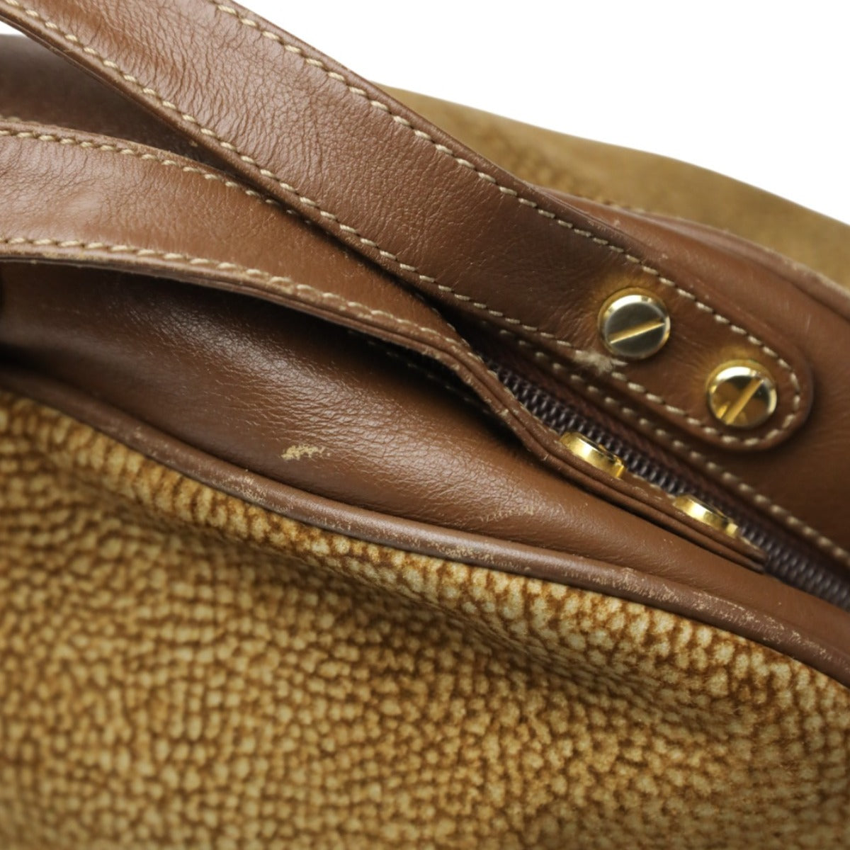 ボルボネーゼ BORBONESE ハンドバッグ
 ドーム型 うずら柄 軽量 【SS】
 【中古】