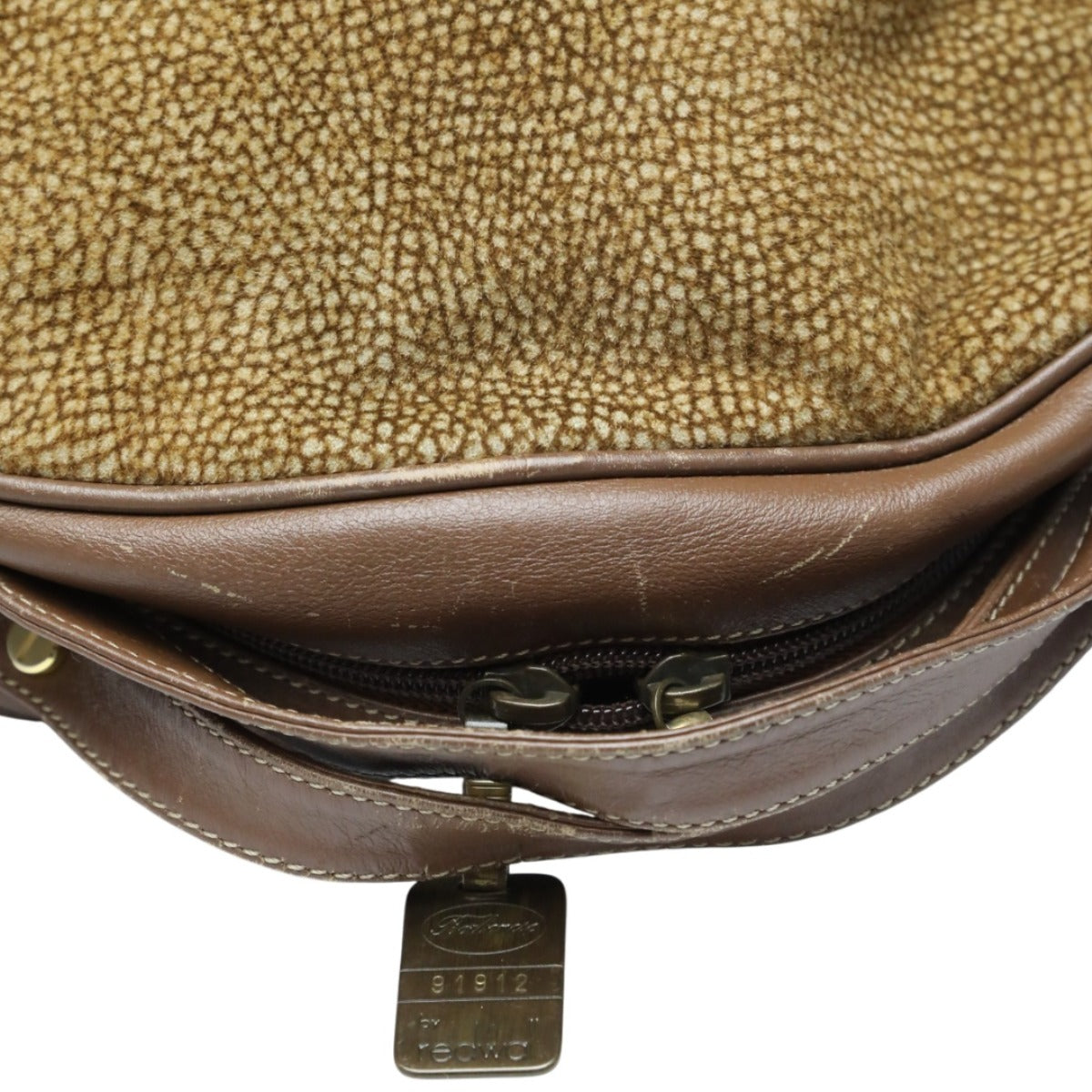 ボルボネーゼ BORBONESE ハンドバッグ
 ドーム型 うずら柄 軽量 【SS】
 【中古】