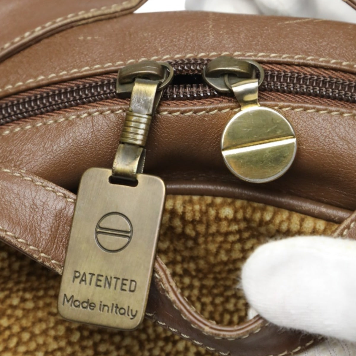 ボルボネーゼ BORBONESE ハンドバッグ
 ドーム型 うずら柄 軽量 【SS】
 【中古】