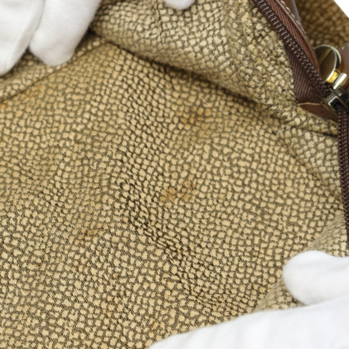 ボルボネーゼ BORBONESE ハンドバッグ
 ドーム型 うずら柄 軽量 【SS】
 【中古】