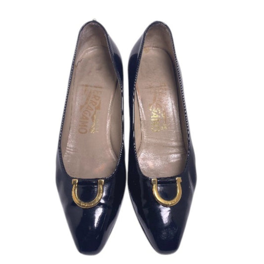 Salvatore Ferragamo Pumps
 Enamel 5 1/2 C Black [SS]
 【second hand】 