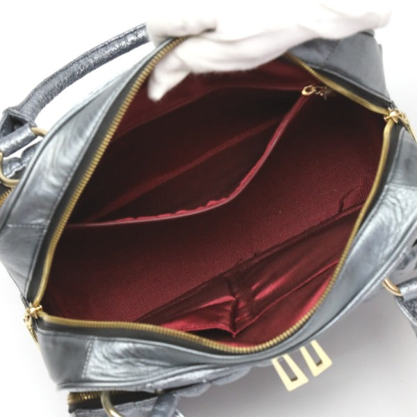 オーストリッチ ostrich ショルダーバッグ
 2WAY トリプルファスナー パール加工 ソフト オーストリッチ SB4120 スチールブルー 【SS】