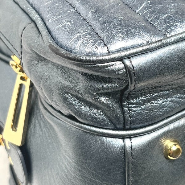 オーストリッチ ostrich ショルダーバッグ
 2WAY トリプルファスナー パール加工 ソフト オーストリッチ SB4120 スチールブルー 【SS】