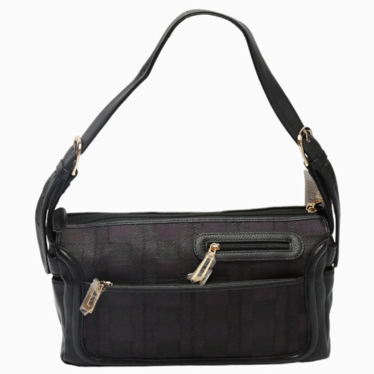 オーストリッチ ostrich ショルダーバッグ
 ホースヘアー インディゴ チェック柄 オーストリッチ SB4314 ブラック 【H】
 【中古】
