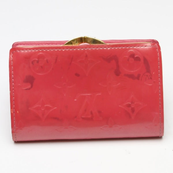 ルイヴィトン LOUIS VUITTON 二つ折り財布
 ポルト モネ・ビエ ヴィエノワ ヴェルニ がま口財布 カード用ポケット付 モノグラムヴェルニ M9141F フランボワーズ LV
 【SS】
 【中古】